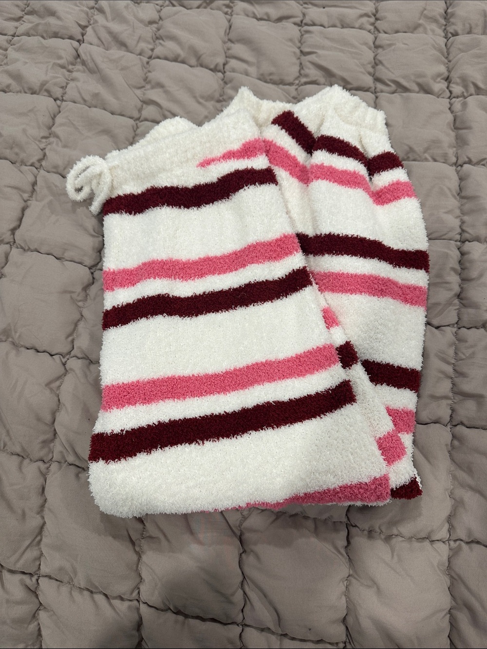 POL Striped Fuzzy Lounge Pants